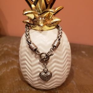 Kay Jewelers diamond heart toggle bracelet .925